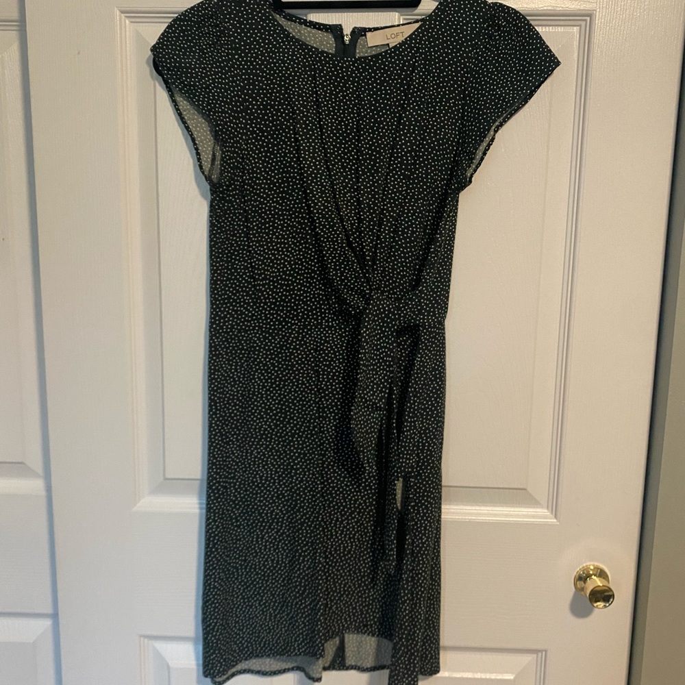 Loft Fitted Polka Dot Dress